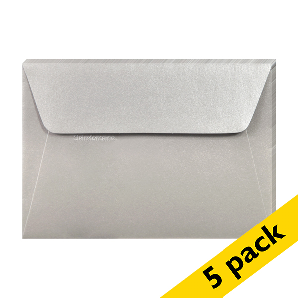 Clairefontaine C6 silver coloured envelopes, 120g (5-pack) 26076C 250337 - 1