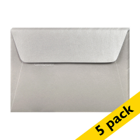 Clairefontaine C6 silver coloured envelopes, 120g (5-pack) 26076C 250337