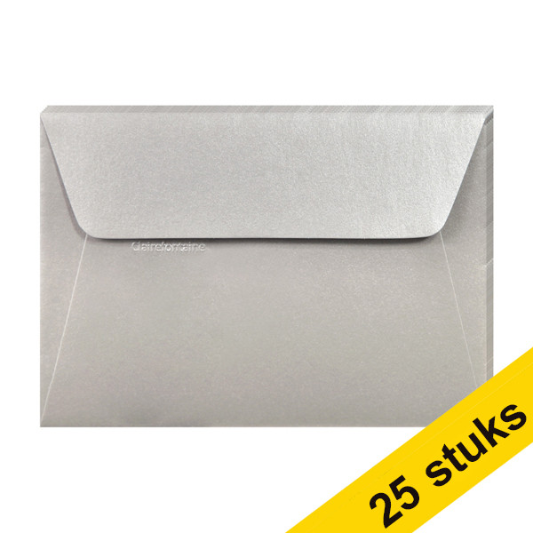 Clairefontaine C6 silver coloured envelopes, 120g (5 x 5-pack)  424782 - 1