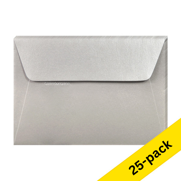 Clairefontaine C6 silver coloured envelopes, 120g (5 x 5-pack) 424782 - 1