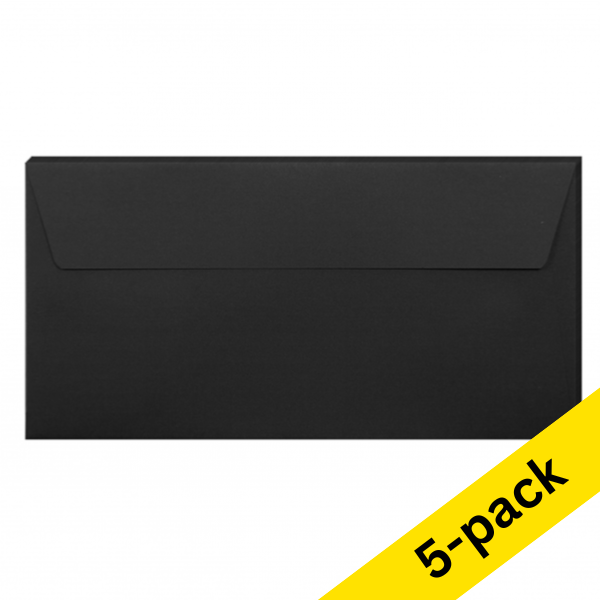 DL (EA5/6) envelope 110 x 220mm | black self-adhesive, 120g | Clairefontaine | 5-pack 250324 - 1