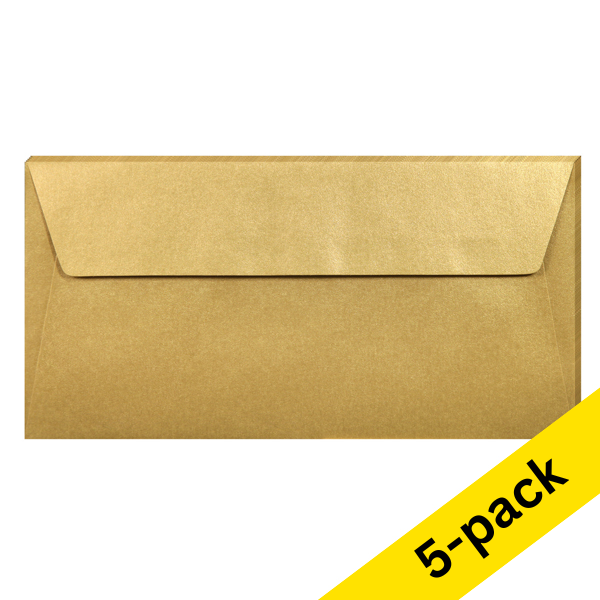 DL (EA5/6) envelope 110 x 220mm | gold self-adhesive, 120g | Clairefontaine | 5-pack 250326 - 1