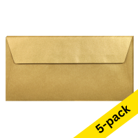 DL (EA5/6) envelope 110 x 220mm | gold self-adhesive, 120g | Clairefontaine | 5-pack 250326
