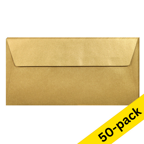 DL (EA5/6) envelope 110 x 220mm | gold self-adhesive, 120g | Clairefontaine | 50-pack 424795 - 1