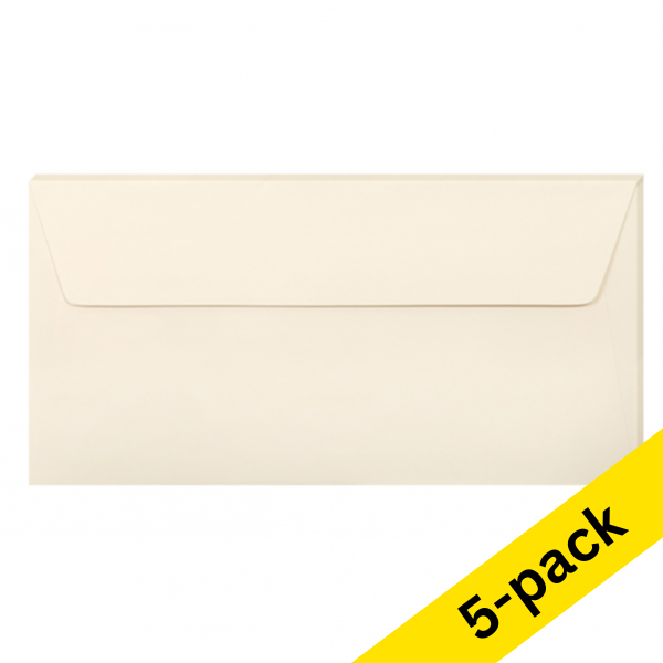 DL (EA5/6) envelope 110 x 220mm | ivory self-adhesive, 120g | Clairefontaine | 5-pack 250316 - 1