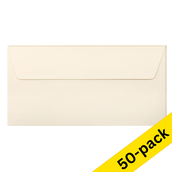 DL (EA5/6) envelope 110 x 220mm | ivory self-adhesive, 120g | Clairefontaine | 50-pack 424785 - 1