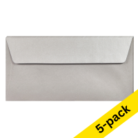 DL (EA5/6) envelope 110 x 220mm | silver self-adhesive, 120g | Clairefontaine | 5-pack 250325