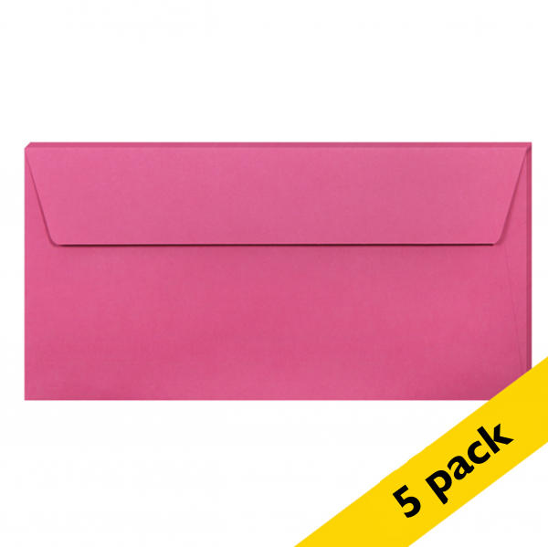 Clairefontaine EA5/6 intense pink coloured envelopes, 120g (5-pack) 26575C 250321 - 1