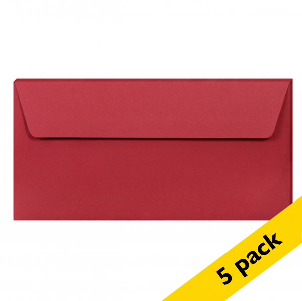 Clairefontaine EA5/6 intense red coloured envelopes, 120g (5-pack) 26585C 250323 - 1