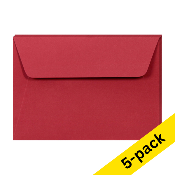 Envelope 114 x 162mm (C6) | intense red PEEL & SEAL, 120g | Clairefontaine | 5-pack 250335 - 1