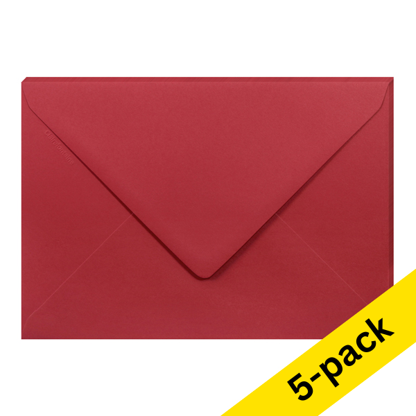 Envelope 162 x 229mm (C5) | intense red PEEL & SEAL, 120g | Clairefontaine | 5-pack 250347 - 1