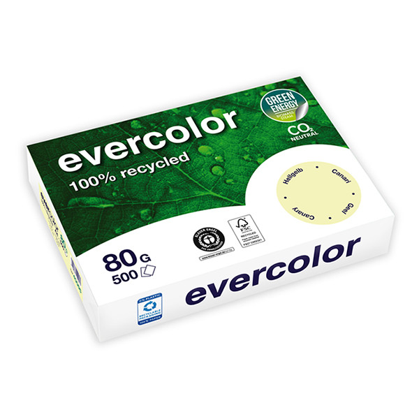 Clairefontaine Evercolor light yellow A4 recycled paper, 80gsm (500 sheets) 250384 - 1