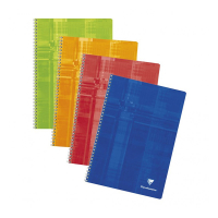 Notepad checkered spiral A4 (no margin) | assorted colours | Clairefontaine | 50 sheets | 10-pack 250431