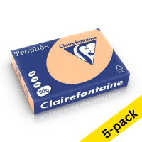 Clairefontaine apricot A4 coloured paper, 80gsm (5 x 500 sheets)