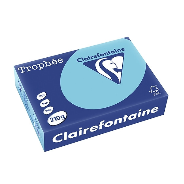 Clairefontaine bright blue A4 coloured paper, 210 gsm (250 sheets) 2222C 250094 - 1