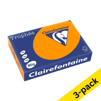 Clairefontaine bright orange A4 coloured paper, 80gsm (500 sheets) (3-pack)