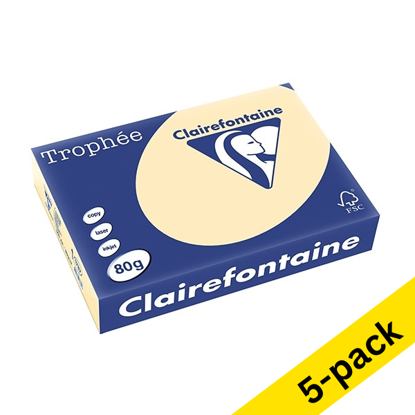 Clairefontaine chamois A4 coloured paper, 80gsm (5 x 500 sheets) 250472 - 1
