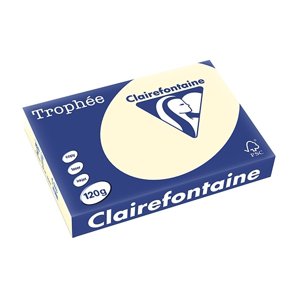 Clairefontaine cream A4 coloured paper, 120 gsm (250 sheets) 1242C 250071 - 1
