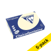Clairefontaine cream A4 coloured paper, 120 gsm (5 x 250 sheets) 250400 - 1