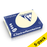 Clairefontaine cream A4 coloured paper, 160gsm (250 sheets) (5-pack) 250402