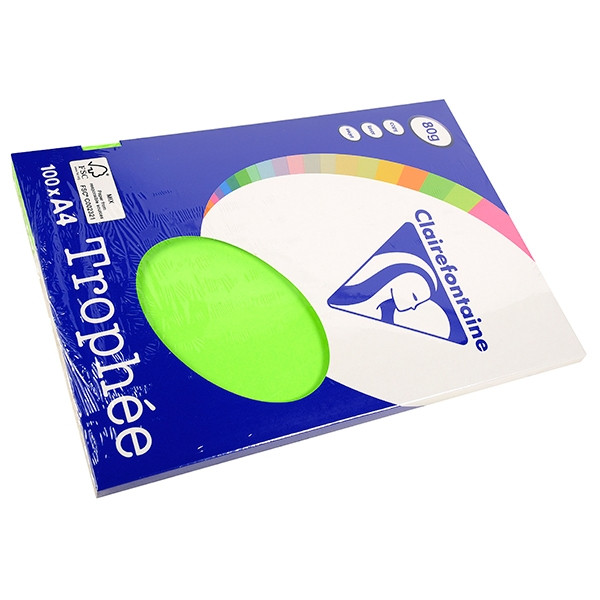 Clairefontaine fluorescent green A3 coloured paper, 80gsm (500 sheets) 2882C 250292 - 1