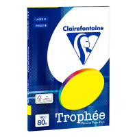Clairefontaine fluorescent yellow A4 coloured paper, 80gsm (100 sheets) 4127 250014