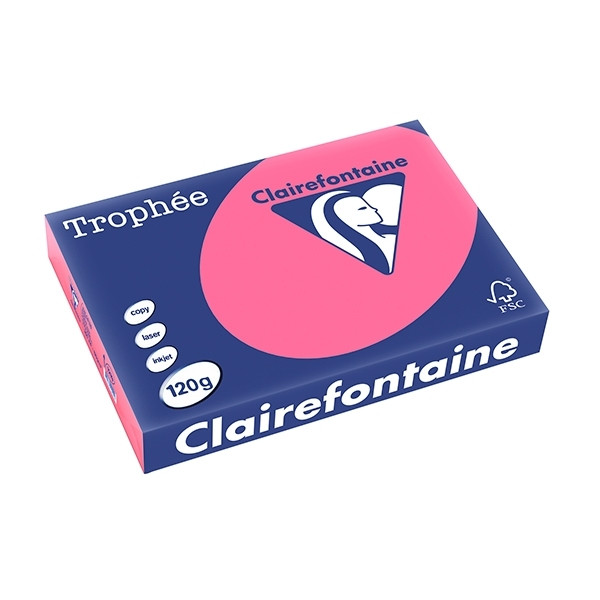 Clairefontaine fuchsia A4 coloured paper, 120gsm (250 sheets) 1219C 250081 - 1