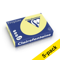 Clairefontaine lemon yellow A4 coloured paper, 80gsm (500 sheets) (5-pack) 250413