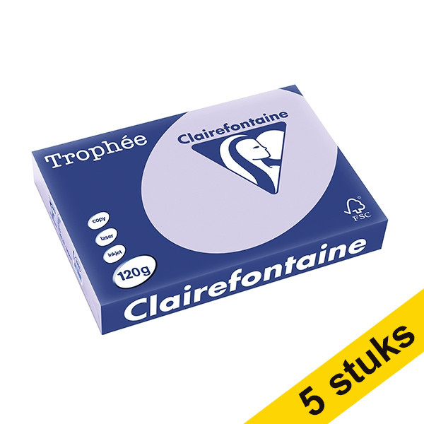 Clairefontaine lilac A4 coloured paper, 120gsm (250 sheets) (5-pack) 250483 - 1