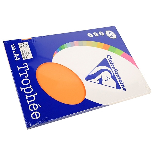 Clairefontaine orange A4 coloured paper, 80gsm (100 sheets) 4108C 250004 - 1