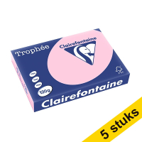 Clairefontaine pink A4 coloured paper, 120gsm (5 x 250 sheets)