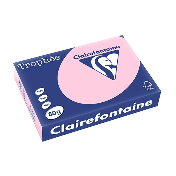 Clairefontaine pink A4 coloured paper, 80gsm (500 sheets) 1973C 250051 - 1