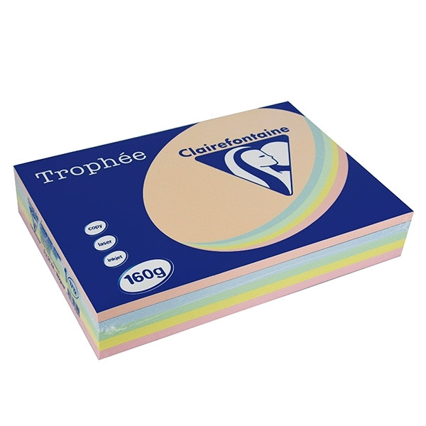 Clairefontaine salmon/blue/green/canary yellow/pink A4 coloured paper multipack, 160 gms (5 x 50 sheets) 1712 250023 - 1