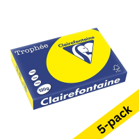 Clairefontaine sunset yellow A4 coloured paper, 120gsm (5 x 250 sheets)