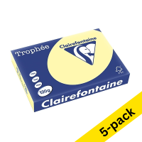 Clairefontaine yellow A4 coloured paper, 120gsm (5 x 250 sheets) 250415