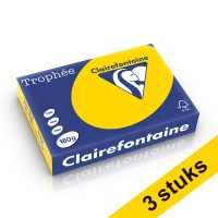 Clairefontaine yellow A4 coloured paper, 160gsm (3 x 250 sheets)