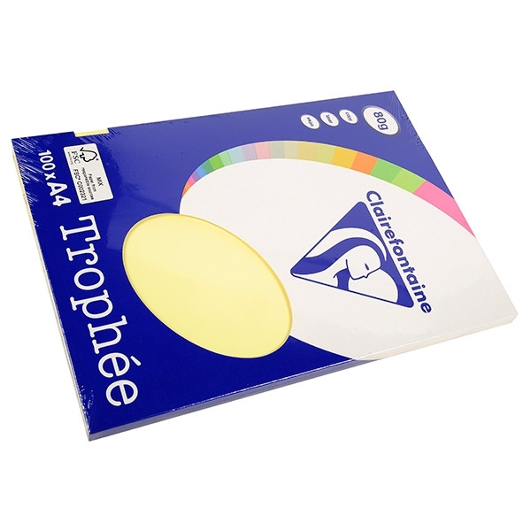 Clairefontaine yellow A4 coloured paper, 80gsm (100 sheets) 4107C 250003 - 1