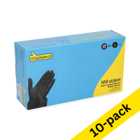 Cleaning gloves (L) | black powder free | Nitrile | 123ink | 100-pack x10