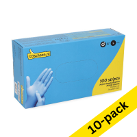 Cleaning gloves (L) | blue powder free | Nitrile | 123ink | 100-pack x10 SDR07309
