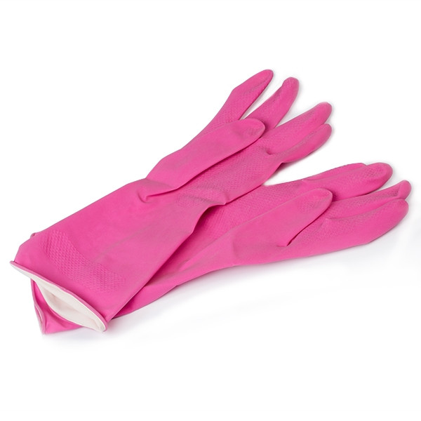 Cleaning gloves (L) | pink/yellow | 123ink SDR00080 - 1