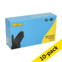 Cleaning gloves (M) | black powder free | Nitrile | 123ink | 100-pack x10