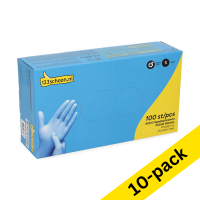 Cleaning gloves (S) | blue powder free | Nitrile | 123ink | 100-pack x10
