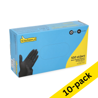 Cleaning gloves (XL) | black powder free | Nitrile | 123ink | 100-pack x10