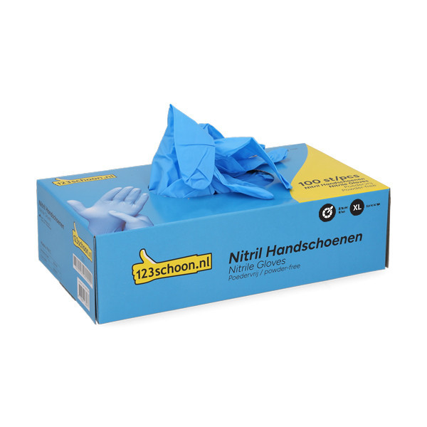 Cleaning gloves (XL) | blue powder free | Nitrile | 123ink | 100-pack SDR07310 - 2