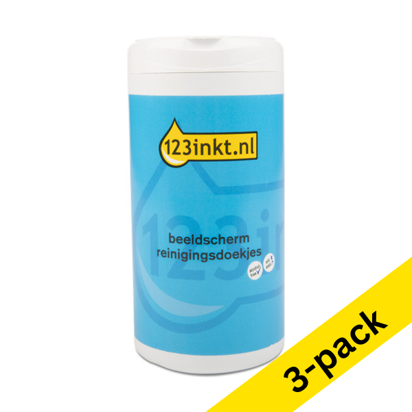 Cleaning wipes | screen | 123ink | 100-pack x3 301586 - 1