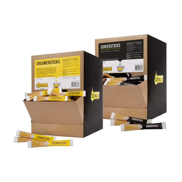 Combi deal: Coffee creamer | 123ink | 500-pack + Sugar sticks | 123ink | 500-pack 404279 - 1