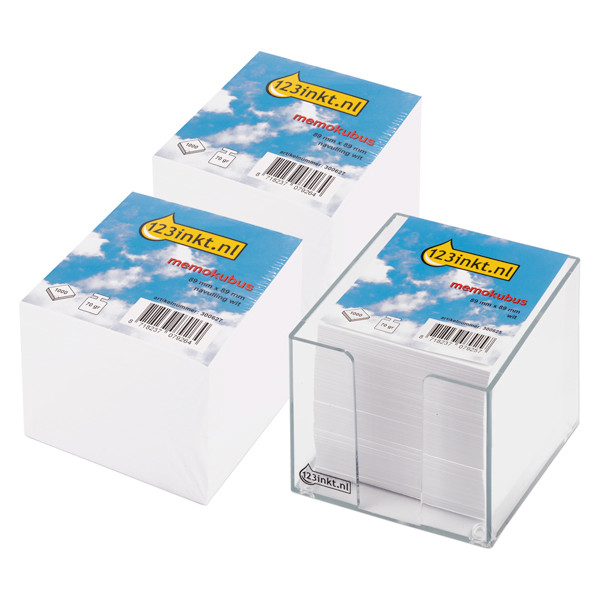 Combo offer: 1 x 123ink memo cube + 3 x 123ink memo cube refill (1000 sheets)  300629 - 1
