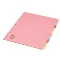 Concord coloured extra-wide A4 cardboard tabs with 10 tabs (11 holes) JT72699 235161 - 1