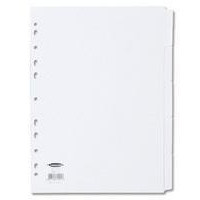 Concord white A4 cardboard tabs with 5 tabs (11 holes) JT79901 235164 - 1