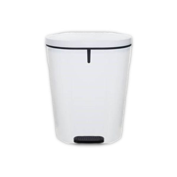 Contico 25L oval white plastic pedal bin IE000409 - 1